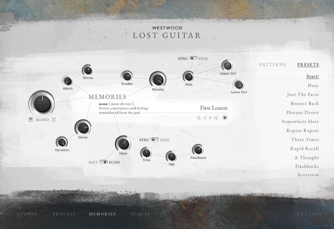 User interface Lost Guitar