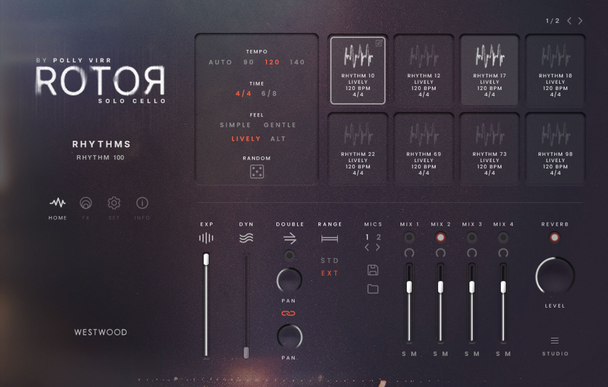 Kontakt User Interface for Rotor Solo Cello